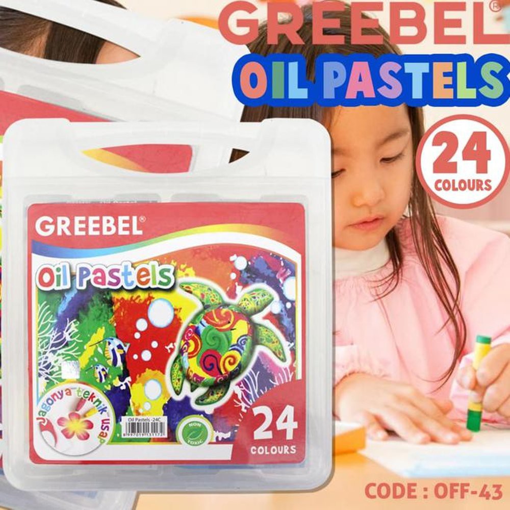 

CRAYON KRAYON 24 WARNA GREEBEL OIL PASTELS OFF-43