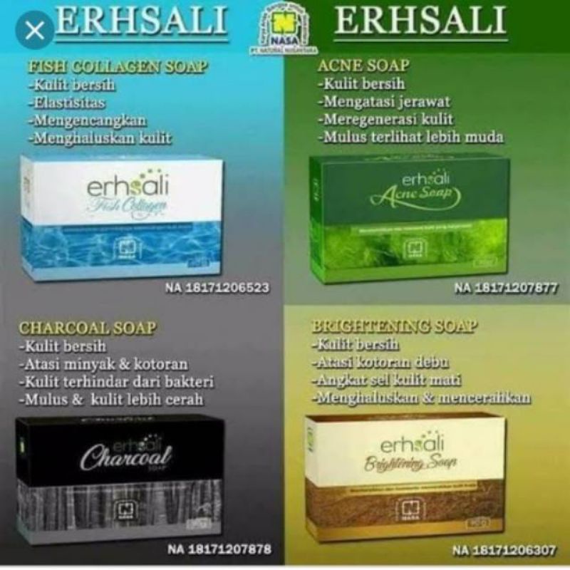 Ershali sabun kecantikan / sabun pemutih/ sabun kecantikan BPOM COD SABUN KECANTIKAN NASA