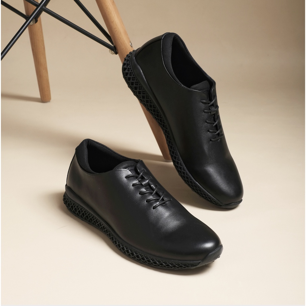 AMSTRONG BLACK ( KULIT ASLI) |ManNeedMe x Kenzio| Sepatu Pantofel Pria Formal / Kantor ORIGINAL