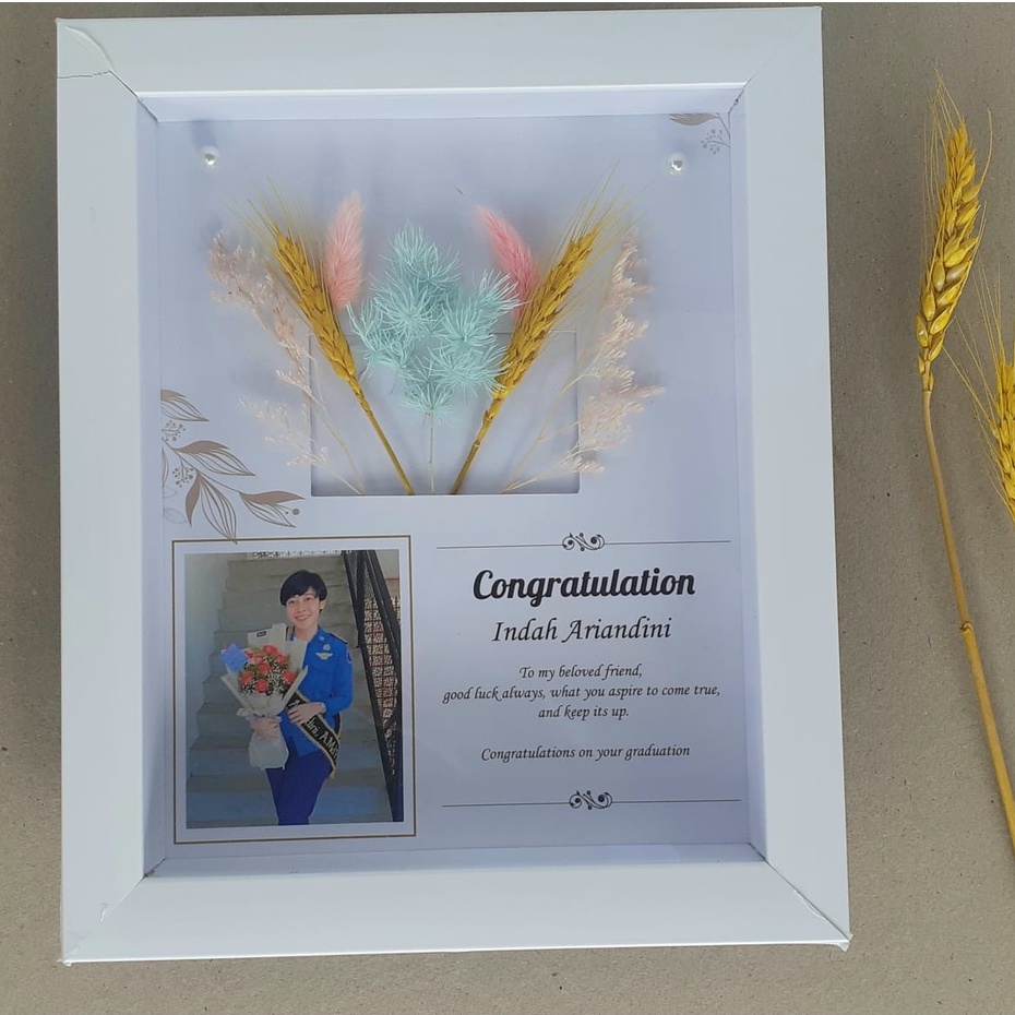 Frame 3 D Graduation Gift Kado Ulta Ulang Tahun Wedding Hampers Design Custom