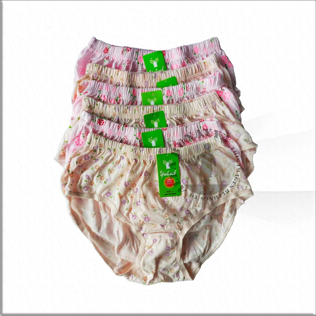 SET ISI 3 Celana Dalam Wanita YUTIND Motif Floral Sablon - CD Underwear