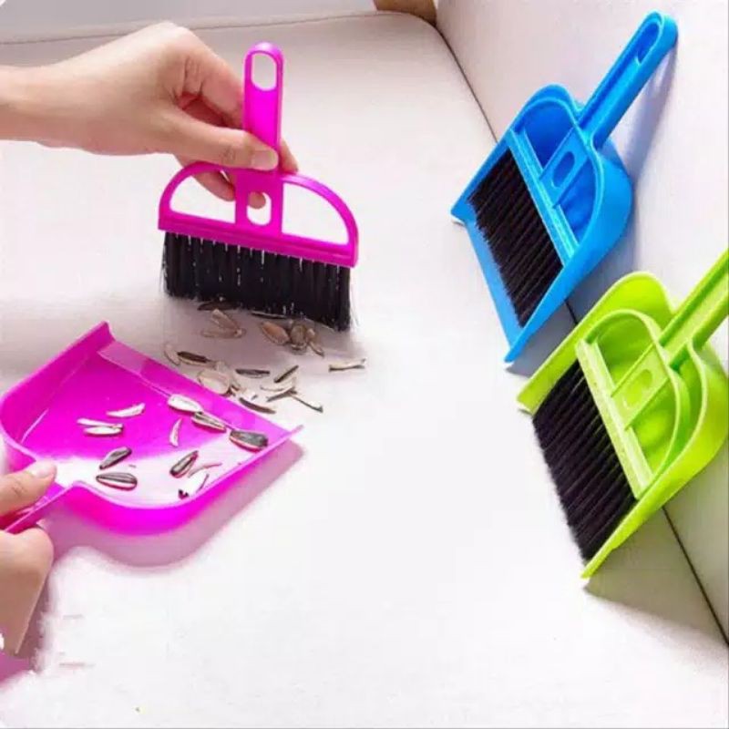 Makassar V123 sapu mini plus serokan sapu pengki mini dustpan set