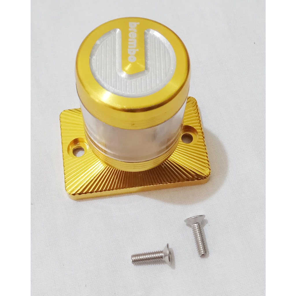 tutup tabung minyak rem depan model stempel wuming brembo untuk motor suzuki warna kuning gold