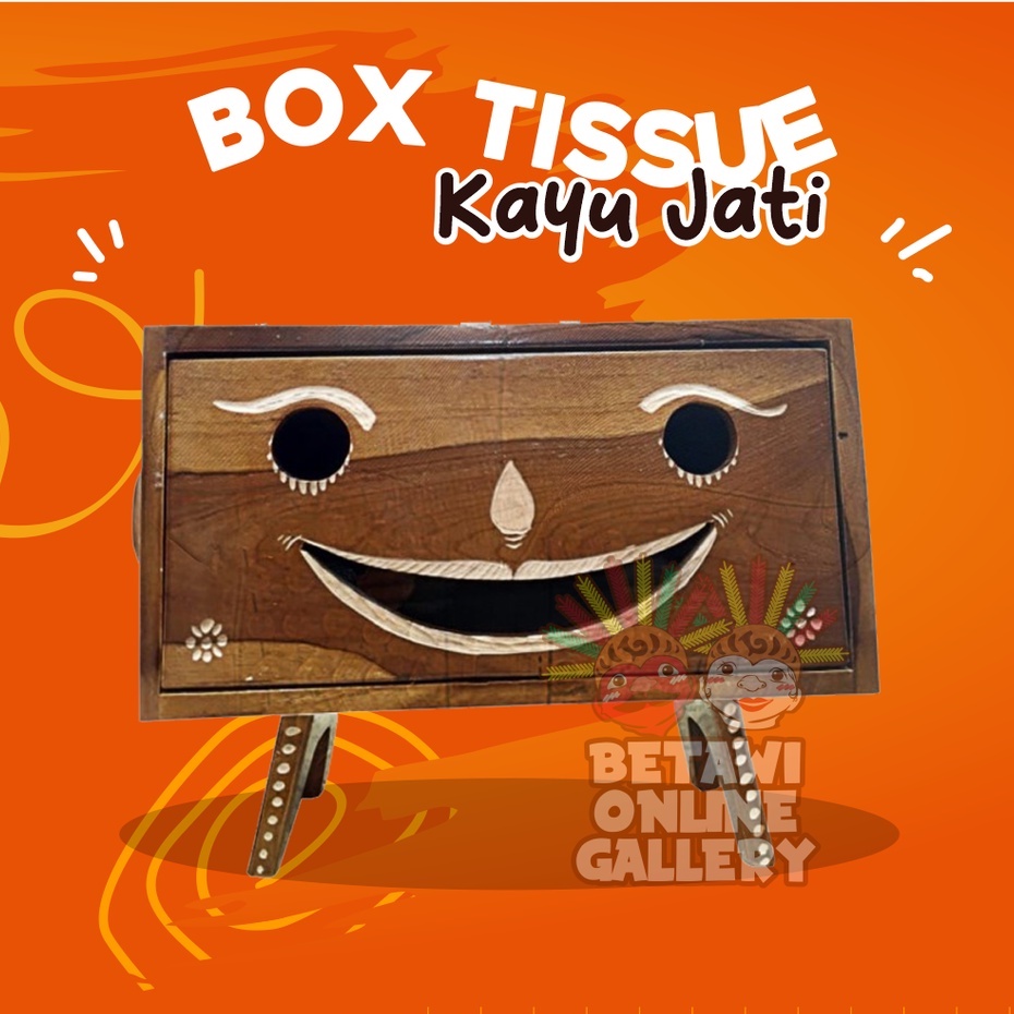 Kotak Tisu Kayu Jati / Kotak Tisu Smile / Tempat Tisu Kayu Jati