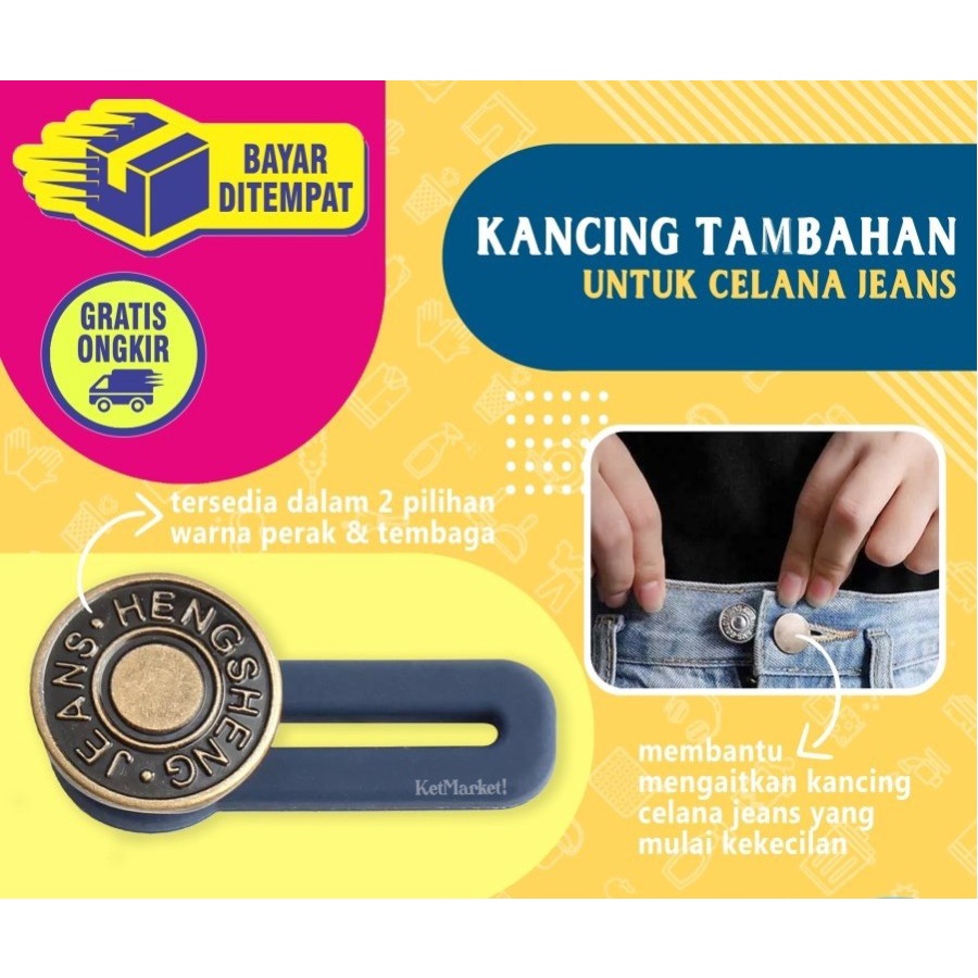 Jeans Button Extender Kancing Tambahan Celana Jeans Kesempitan