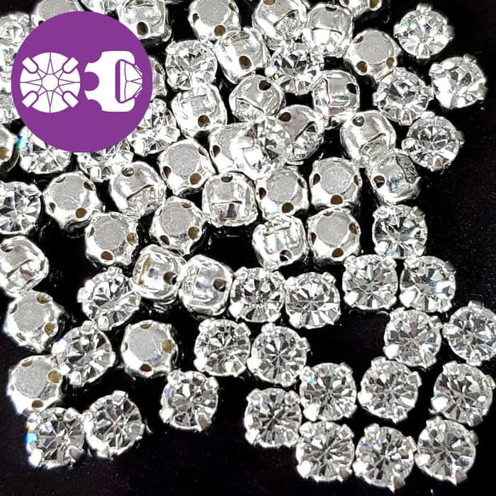 Swarovski Payet Jahit Cangkang 4mm - Clear Kristal