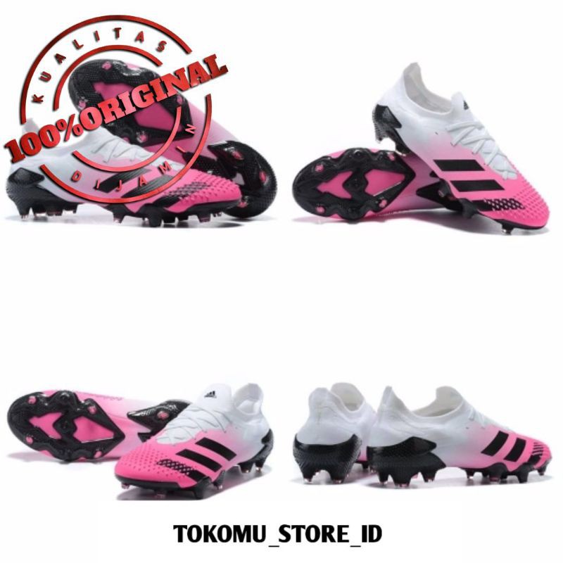 SEPATU MURAH ORIGINAL Adidas Predator Mutator 20.1 Low White Black Shock Pink Soccer