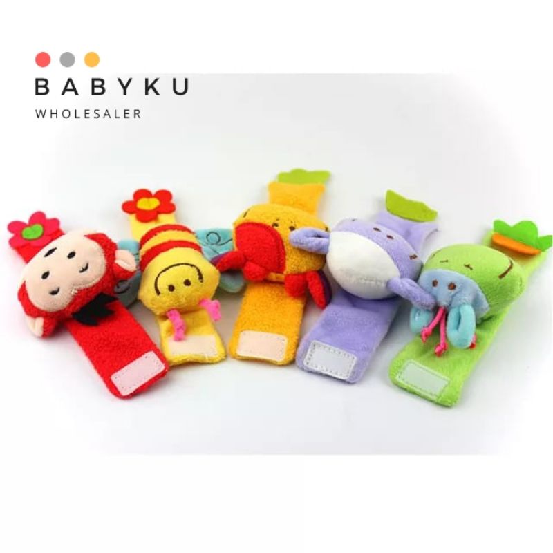 Gelang rattle bayi boneka / mainan gelang bayi kerincing