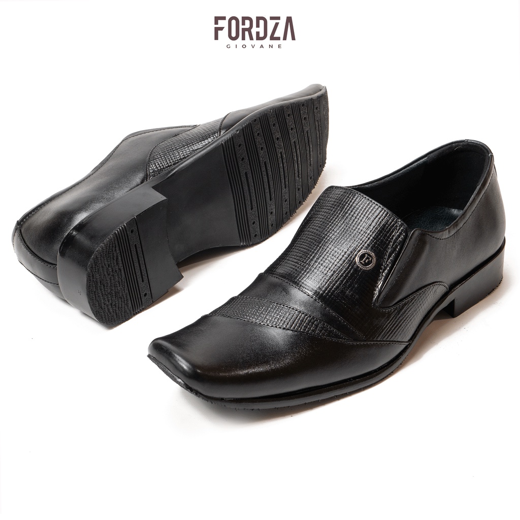 Sepatu Pantofel Pria Formal Kulit Asli Fin Design Original Fordza F661