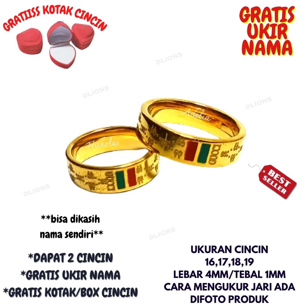 CINCIN NAMA TITANIUM,UKIR NAMA SENDIRI,GRATIS BOX,GRATIS UKIR NAMA,HARGA SUDAH UNTUK SEPASANG,CINCIN COUPLE