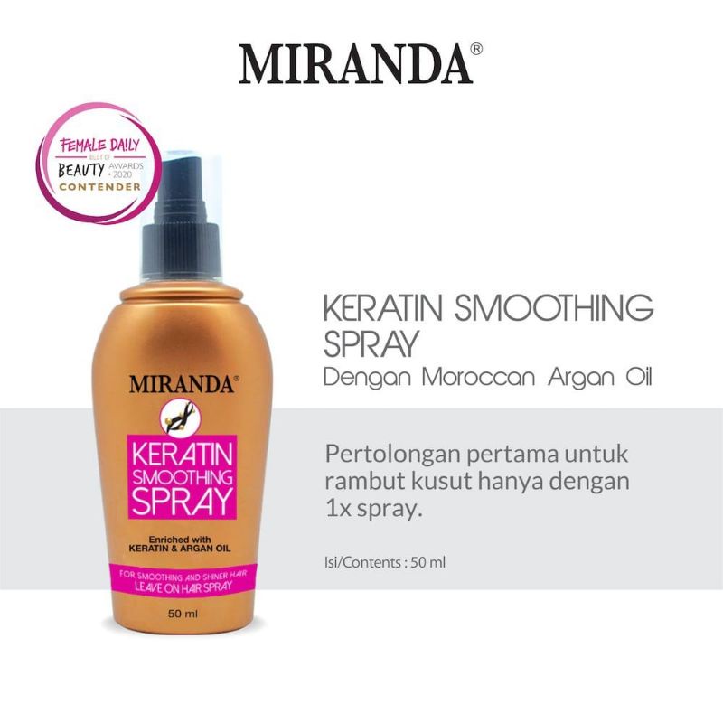 MIRANDA Keratin Smoothing Spray 50 mL | Serum Rambut