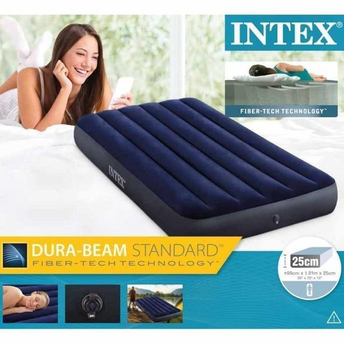 Kasur Angin Twin Intex Durabeam Standard Blue 64757 / Kasur Intex