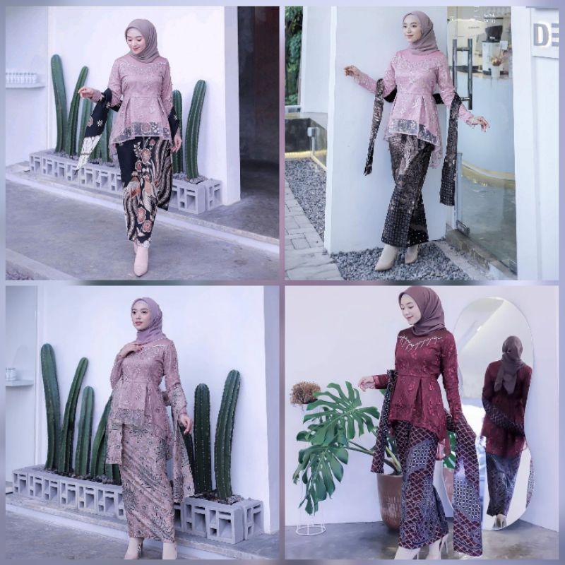 ALL NEW || set kebaya batik COD - SETELAN KEBAYA MODERN - KEBAYA WISUDA - KEBAYA PESTA - KEBAYA SELENDANG New Arrival - Kebaya Brukat Warna Navy - Kebaya Tille Brokat Mutiara - Kebaya Rok Batik Modern - Kebaya Wisuda Modern Kekinian Termurah