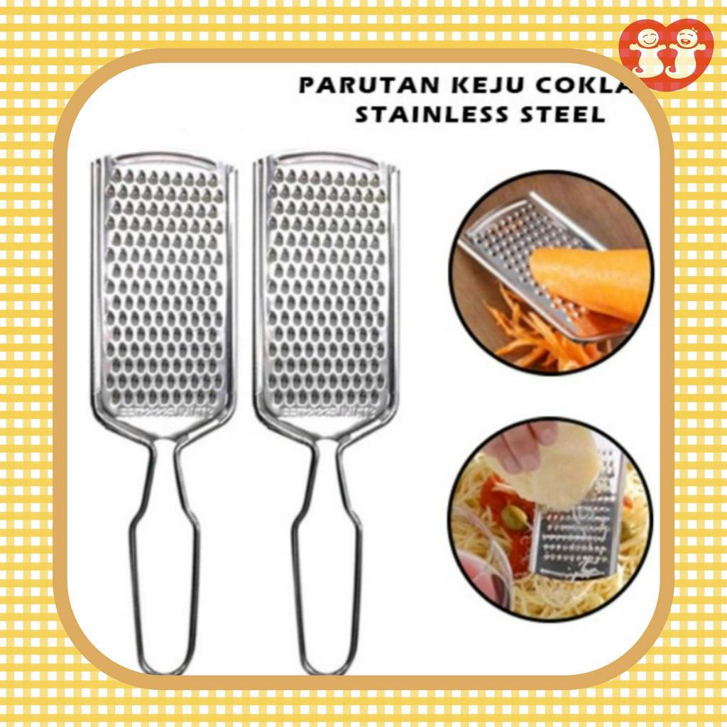 Parutan Keju Stainless Steel Alat Parut Cokelat Wortel Kentang Sayur Grated Cheese 21Cm