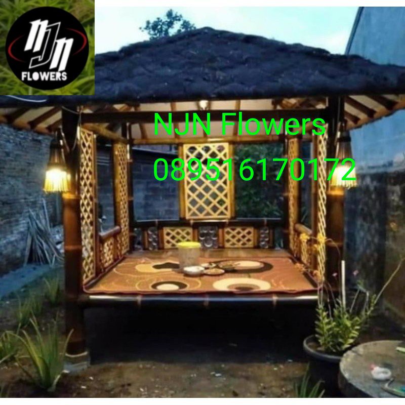 Saung gazebo bambu 2x2'meter