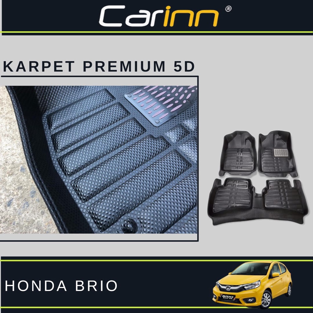 Carinn Premium Karpet Mangkok 5D Mobil Honda Brio 2020- On - 2 Baris