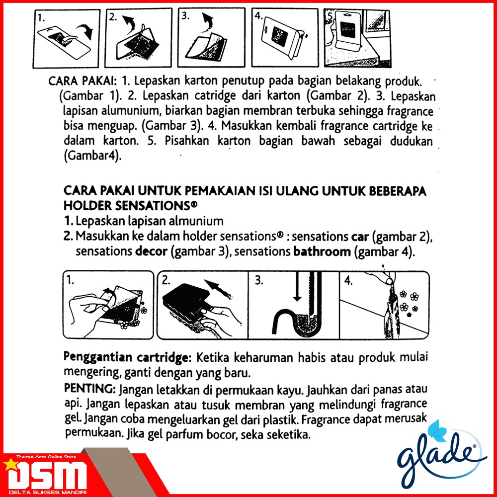 Glade Parfum Mobil / Glade Continuous Freshness / Glade Deosmile / Pengharum Ruangan / DSM