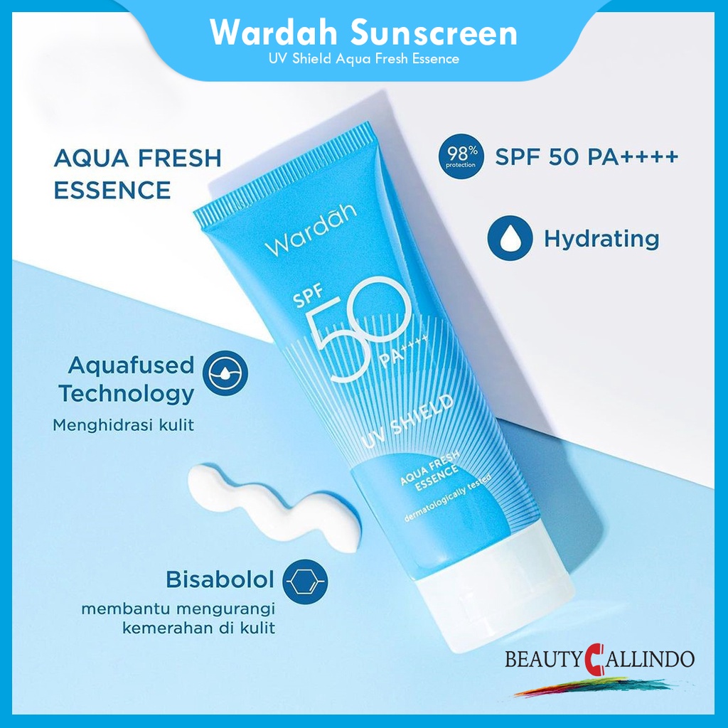 Wardah Sunscreen UV Shield Aqua Fresh Essence Tabir Surya SPF 50 PA++++ Sunblock