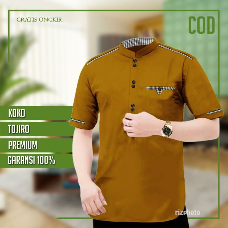 [TERLARIS]Baju Koko tajiro Pakain Muslim Pria Dua Saku Kiri Kanan terbaru 2022 Size M L XL XXL