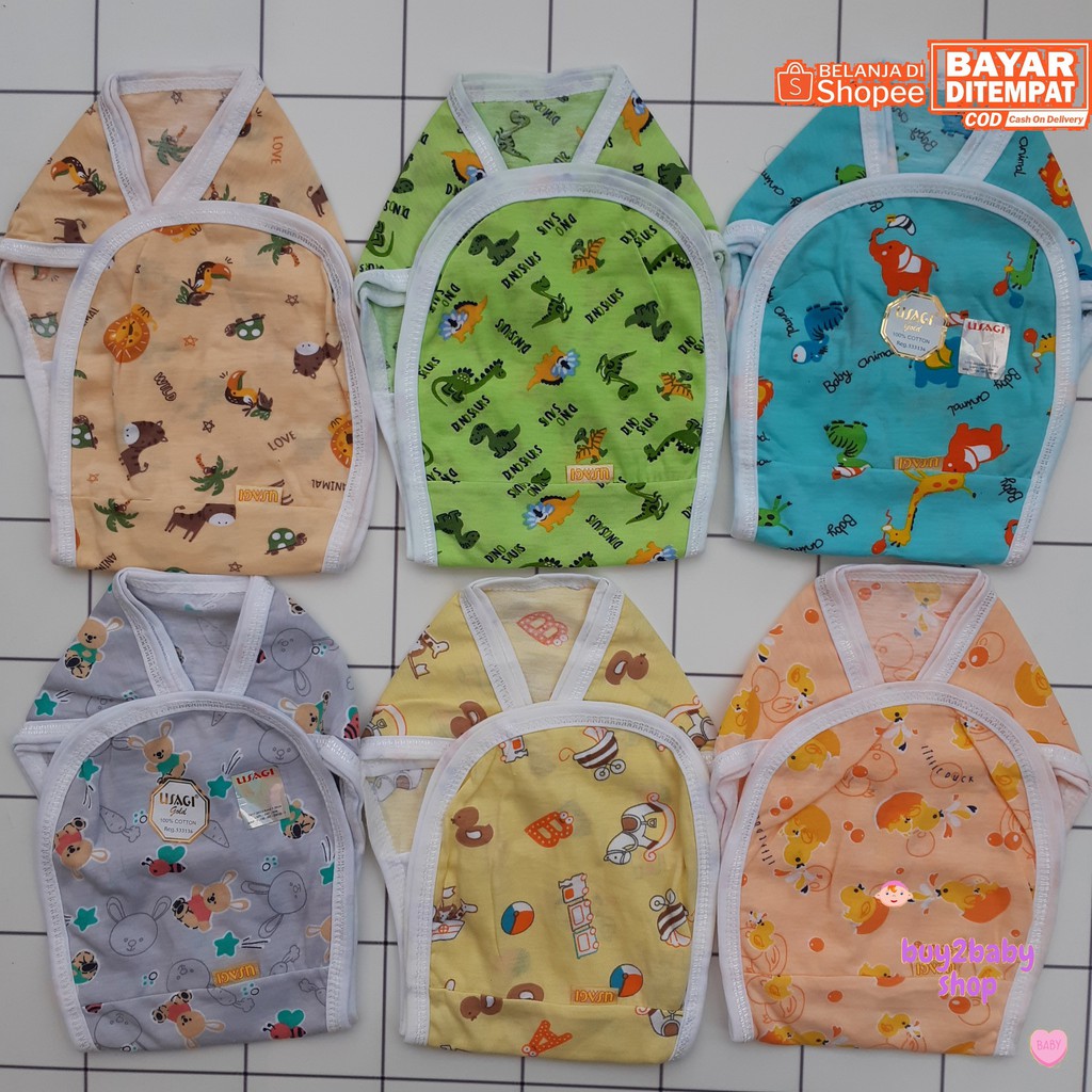 Popok bayi model tali motif full print warna animal series Usagi isi 6 PCS