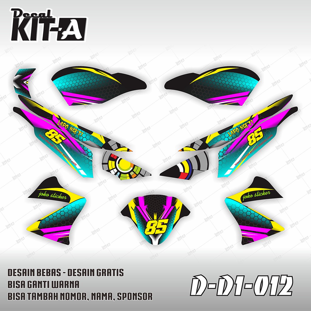 Decal Stiker Motor Vixion Old Sun Moon Rossi 46 Dekal Sticker