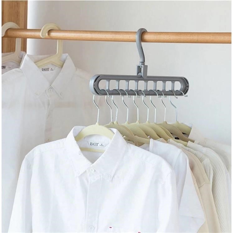 Magic Hanger Gantungan Baju Serbaguna / Wonder Hanger Organizer 9 in 1 / Jemuran Laundry Multifungsi Anti Karat / Gantungan Baju 9 Lubang