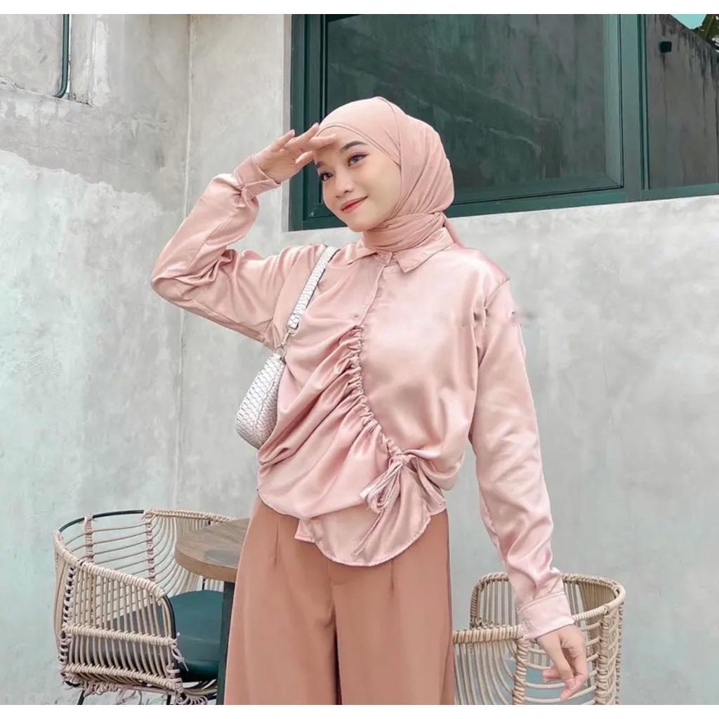 WOW-Serut Silk Ghema Blouse Satin Wanita