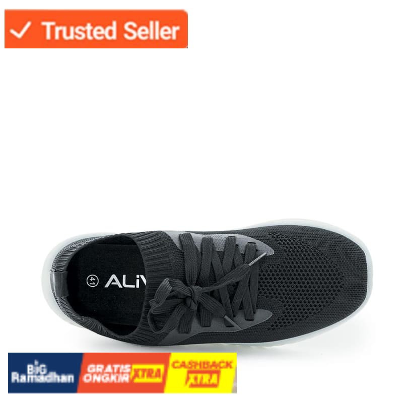 SNEAKERS COWOK HITAM BIRU MISTY  Alive Sepatu Pria Fernald Shoes Black