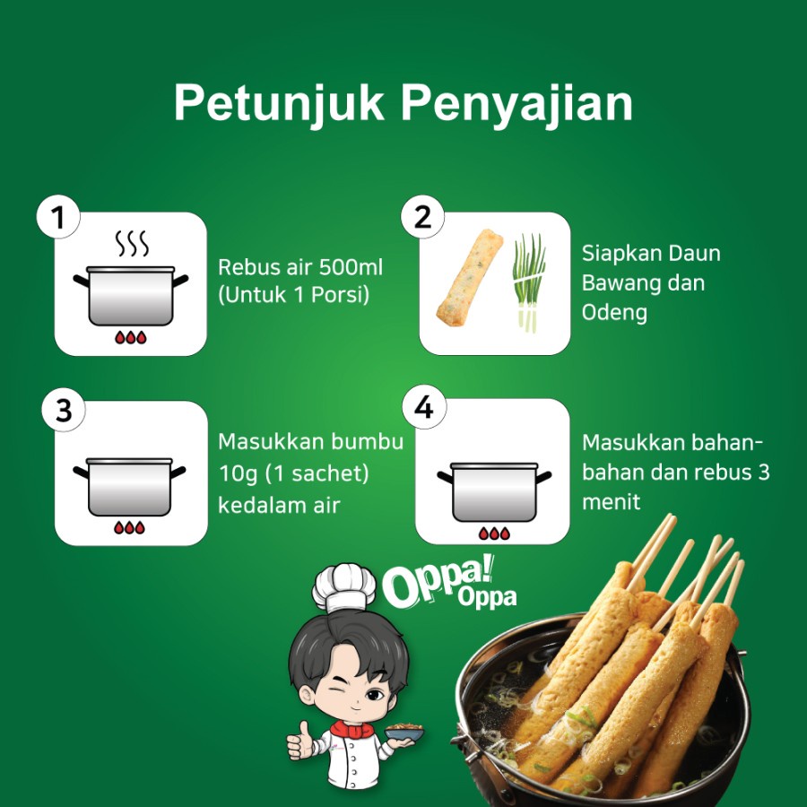 Oppa! Odeng Oden Hotbar Korea Fish Cake 500g Halal