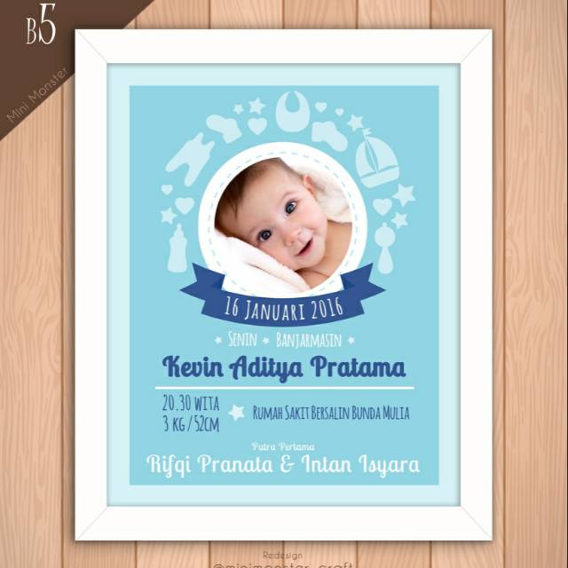 Biodata bayi Biodata anak Kado bayi Pajangan biodata anak