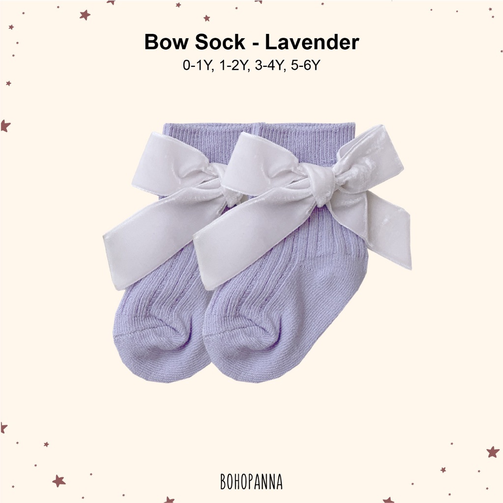 Bohopanna Bow Sock Kaos Kaki Polos Pita Anak 0 - 6 Tahun