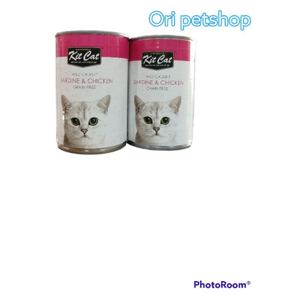 makanan basah kucing kaleng 400gr kit cat - RASA SARDINE CHICKEN