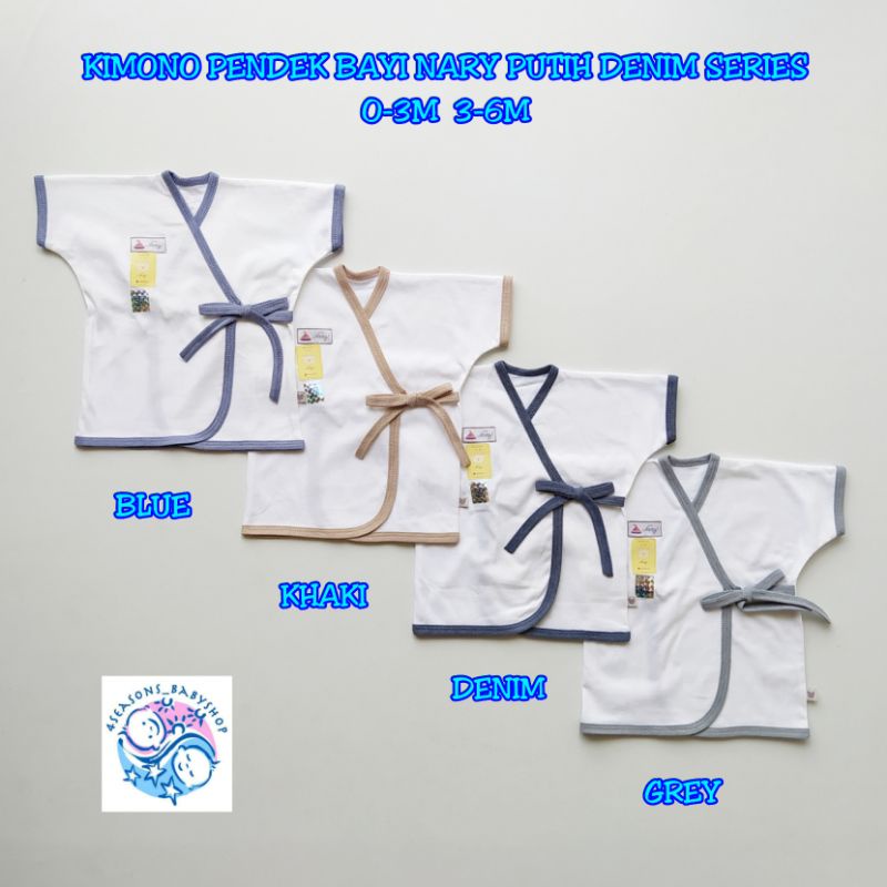 KIMONO PENDEK BAYI NARY PUTIH DENIM SERIES