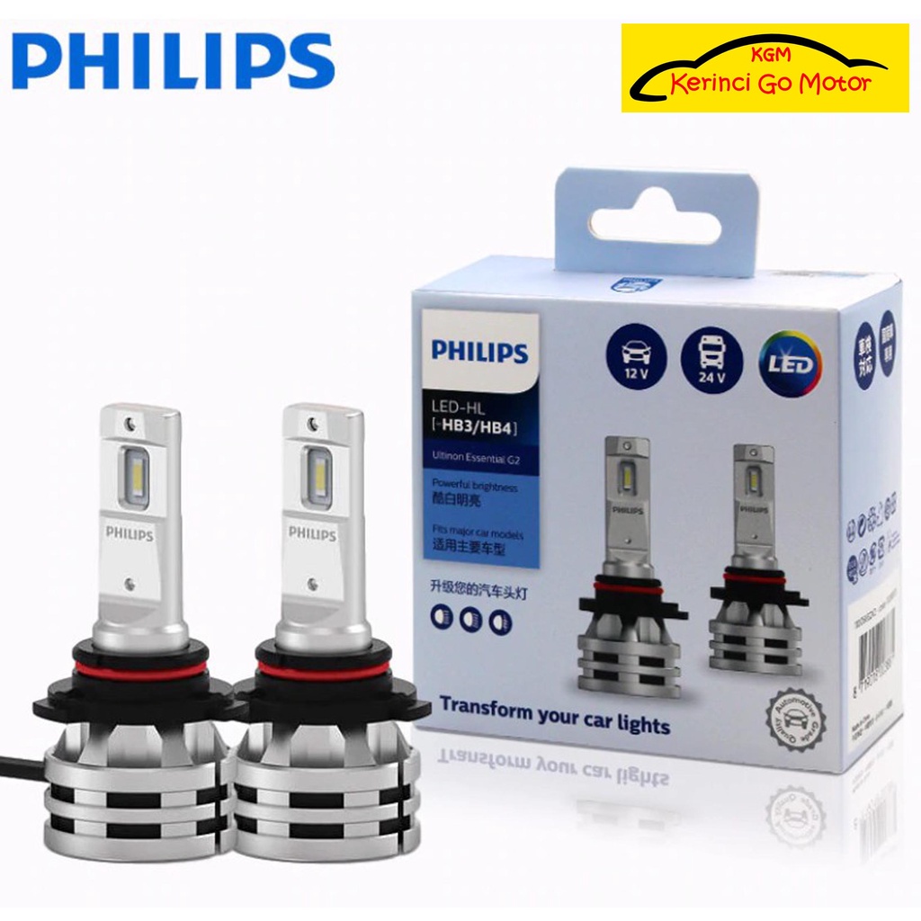 BOHLAM PHILIPS LED HB3 HB4 12V 24V 24W PUTIH ULTINON 11005UE2X2