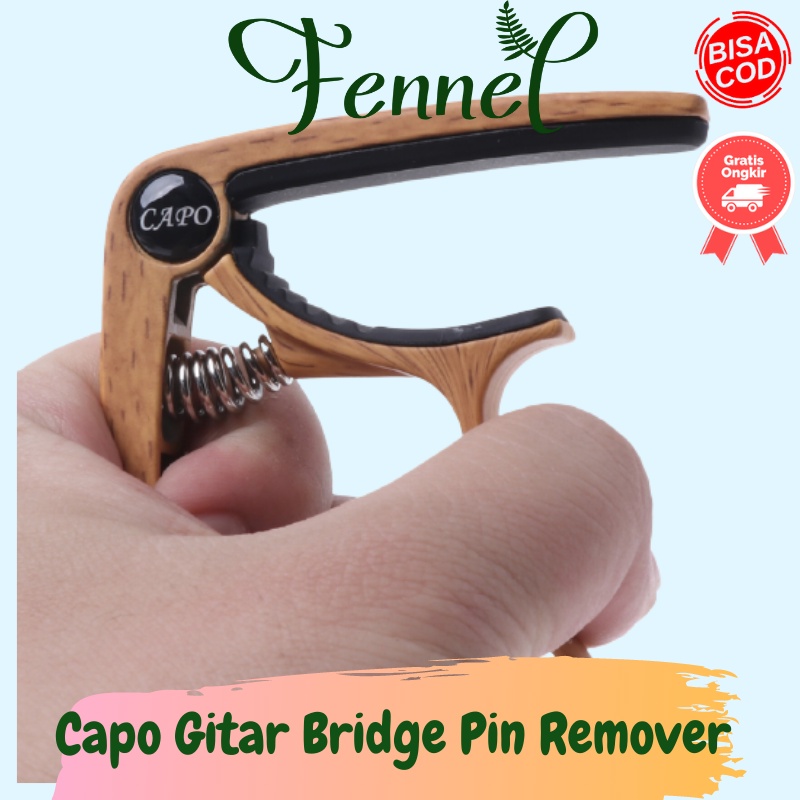 Capo Gitar Aluminium Alloy Dengan Bridge Pin Remover QBJ