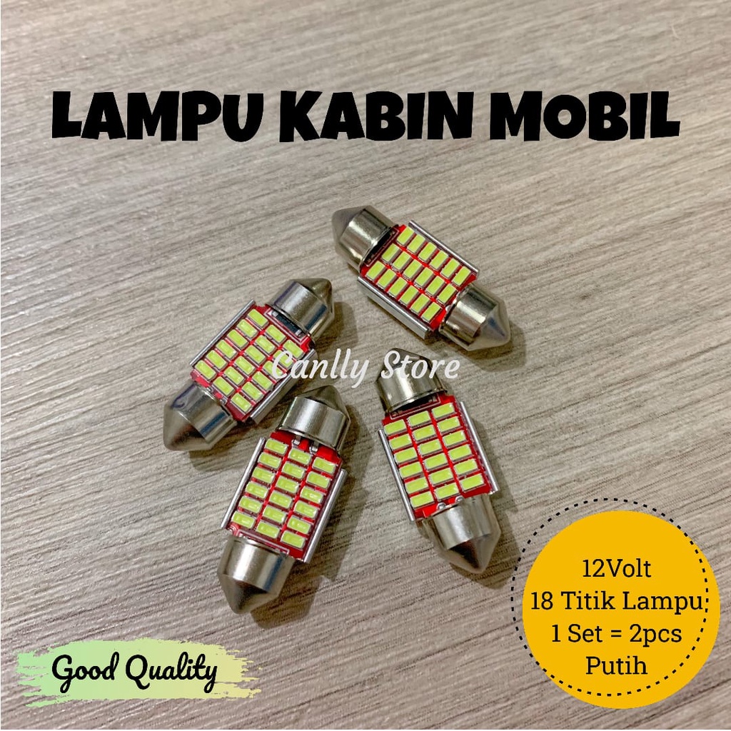 LAMPU LED KABIN PLAFON MOBIL 31mm 18 TITIK UNIVERSAL