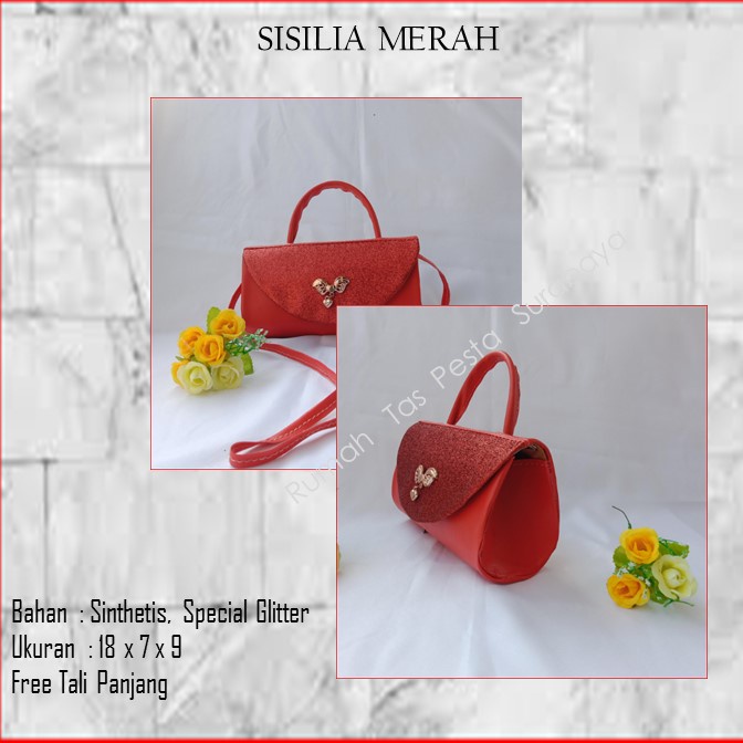 Tas Bagus,Tas Unik,Tas Elegan ,SISILIA MERAH