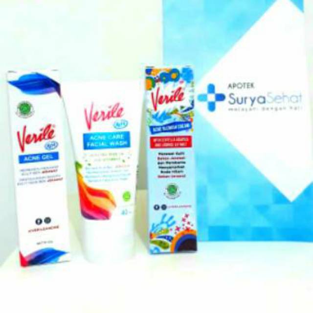 Verile Acne Gel - Verile Facial Wash - Verile Blemish Cream - Paket Perawatan Verile - Paket Verile