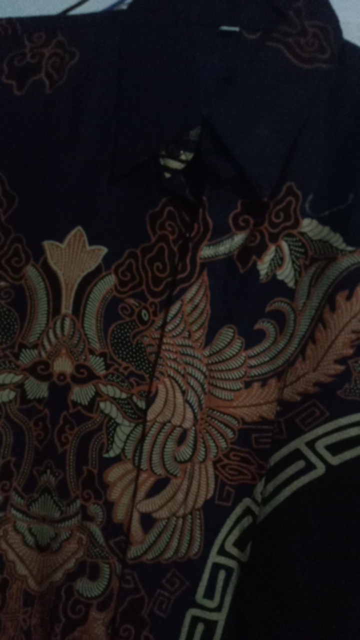 Kemeja Batik Pria Lengan Panjang Size M L Xl Xxl  Bswart Batik Hrb026 Kenongo Hem Panjang Padi