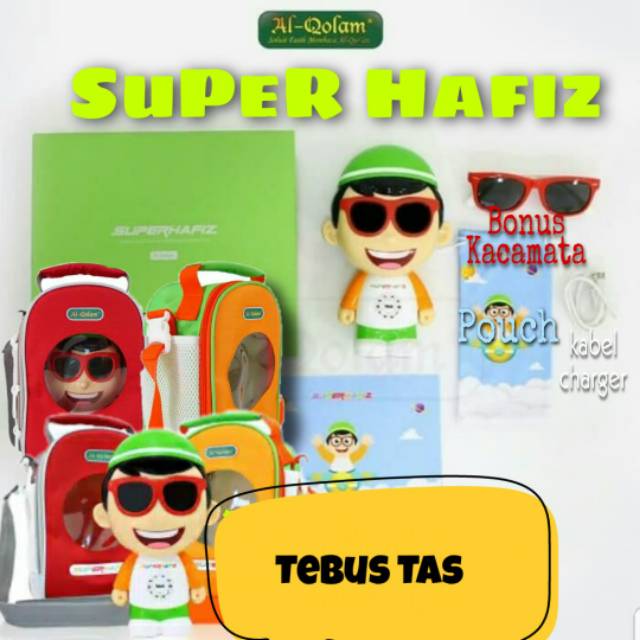 BONEKA SUPER HAFIZ DOLL (FREE KACAMATA) AI ALQOLAM PINTAR ORIGINAL MENGAJI Dan Tas super hafiz