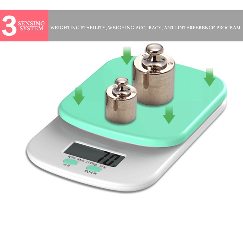 Taffware Timbangan Dapur Mini Digital Scale 2000g 0.1g - K70a