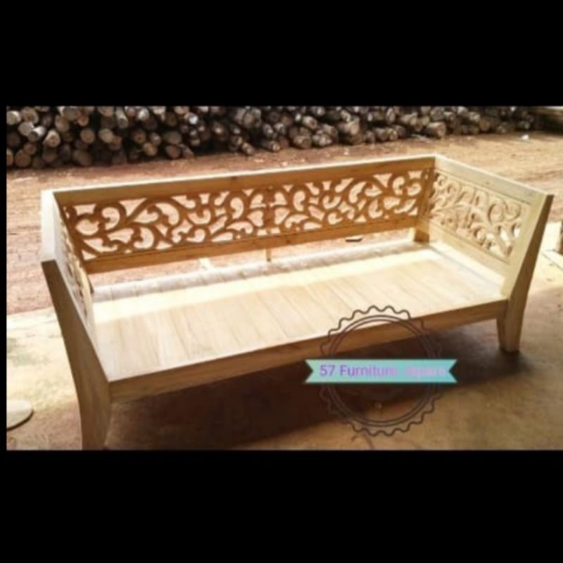 Kursi hias panjang ukir jepara - Daybed bangku mentahan