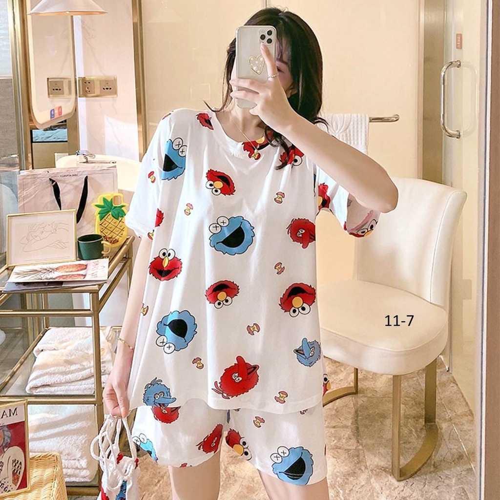 Baju Tidur Baju Rumah Santai Dress Import Motif Korea PJ11