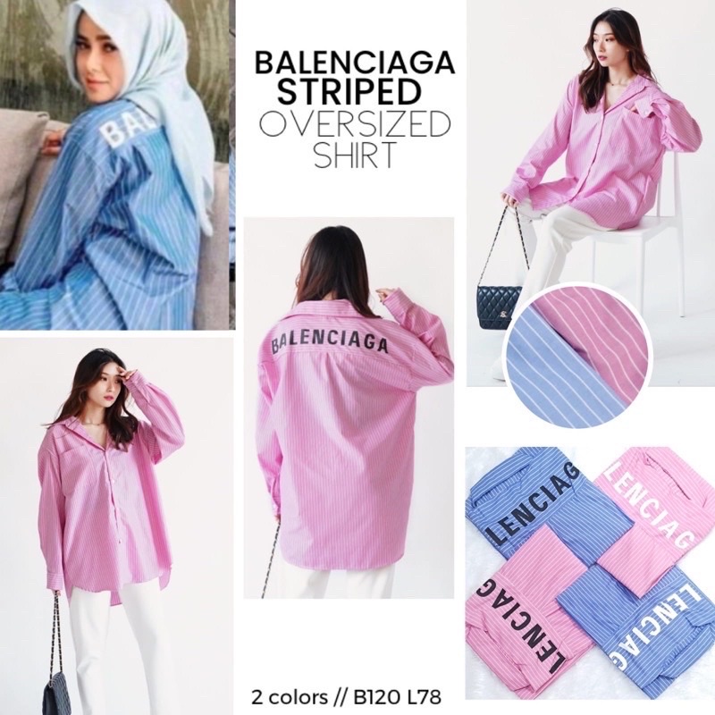 Kemeja Balenciaga Oversize Kemeja Wanita Jumbo BKK