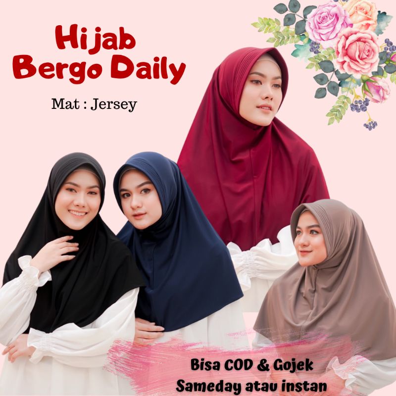 Hijab Bergo Daily Oval Pad antem kerudung harian