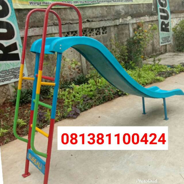 Perosotan fiber anak mainan anak seluncuran outdoor playground sliding free ongkir jkt