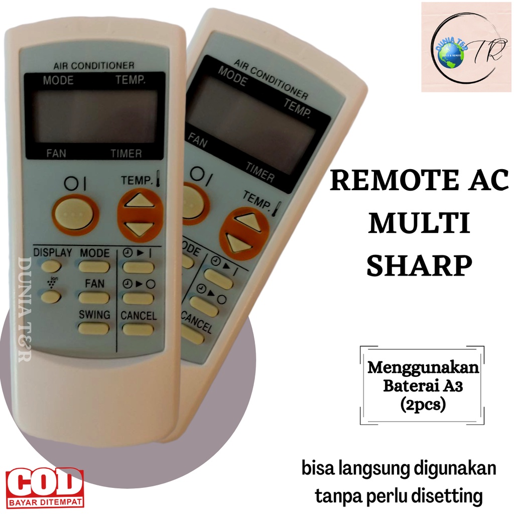 Remot / Remote AC SHARP Ion Plasmacluster tanpa dus tidak perlu setting
