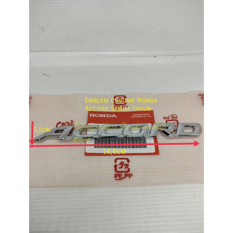 Emblem stiker Logo Huruf Lambang Tulisan Honda Accord semua tahun chrome honda accord
