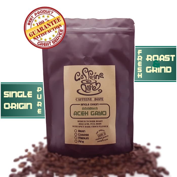 

Kopi Arabika Aceh Gayo 500 Gr Single Origin Bean/Biji & Ground/Bubuk Bean - kkp1055