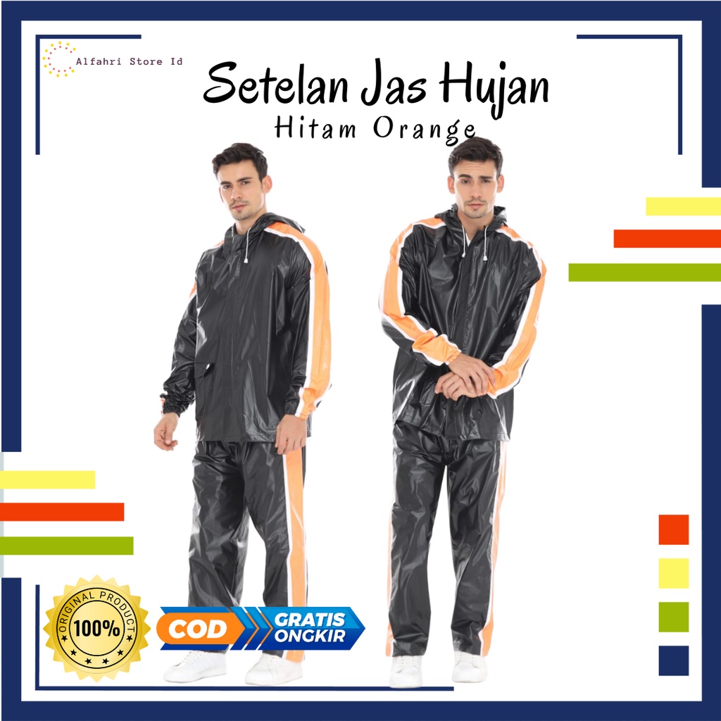 Alfahri store mantel hujan wanita anti air bahan pvc tebal &amp; lentur / Raincoat bromo 11 pro